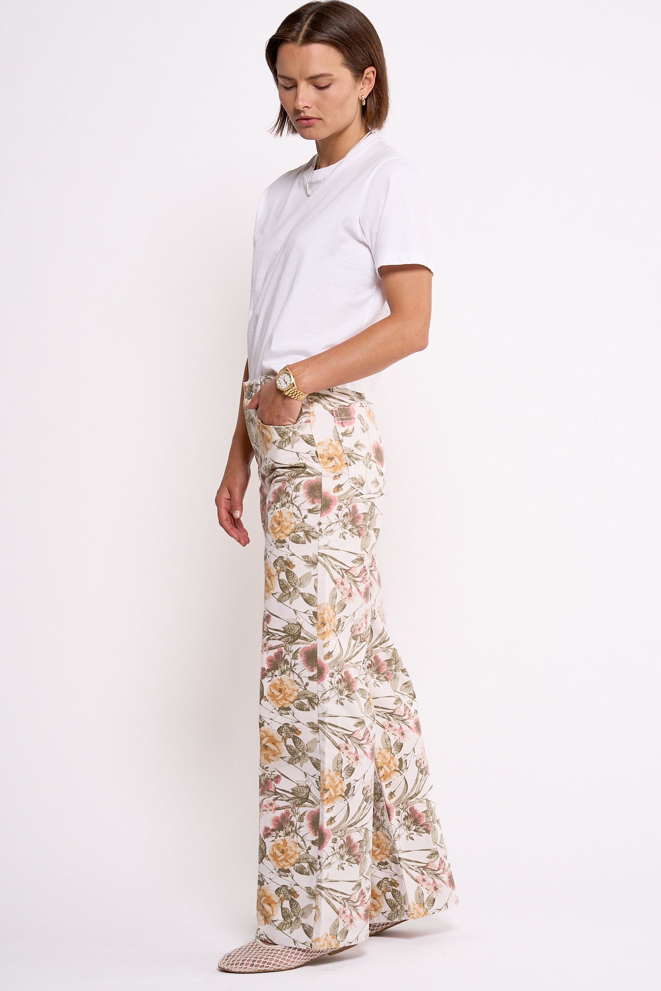 LORETTA RELAXED WIDE LEG IN GARDEN JOY