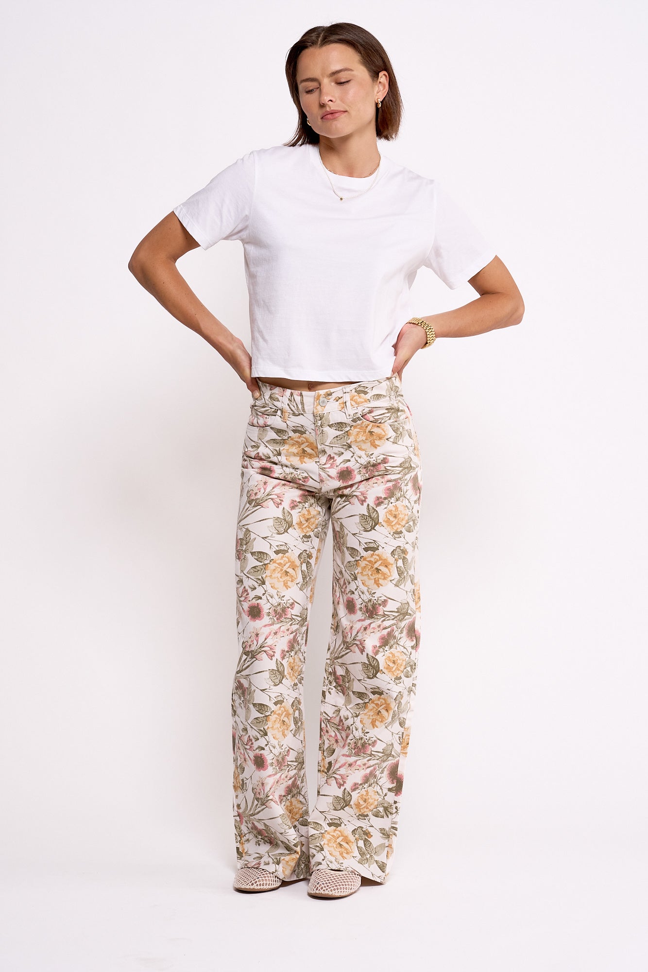 LORETTA RELAXED WIDE LEG IN GARDEN JOY