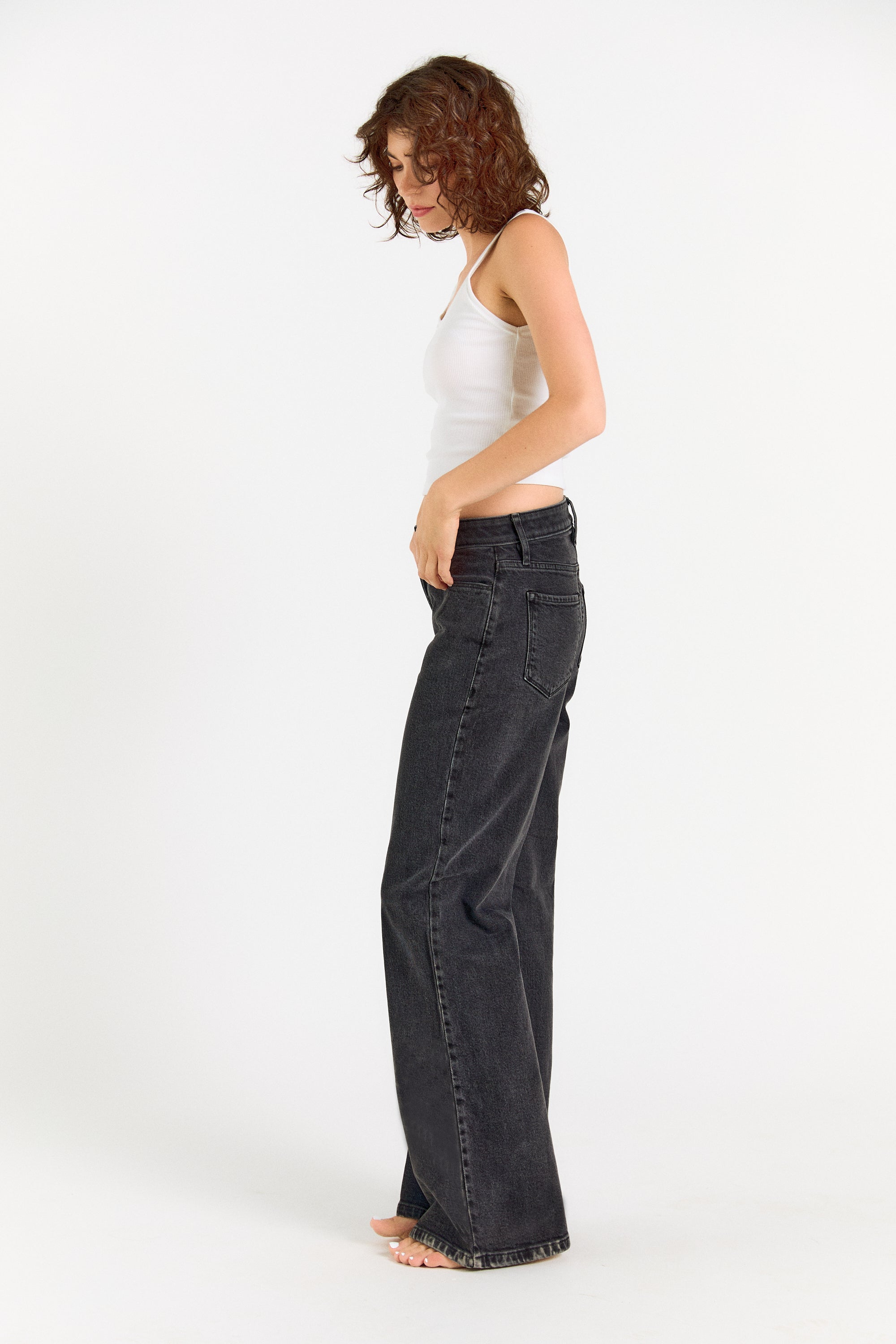 The Rebel Wide Leg - Carbon