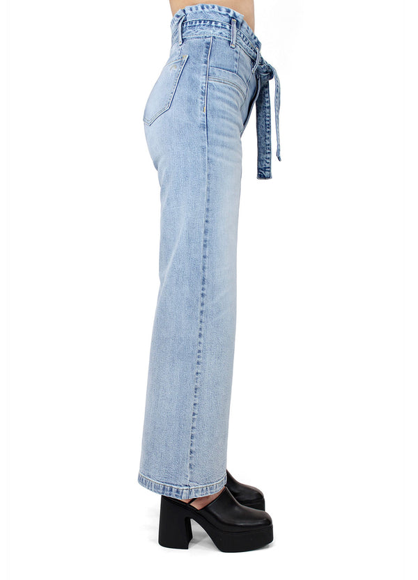 Porter Blue Apparel sustainable denim Penny Paperbag Waist jeans side view