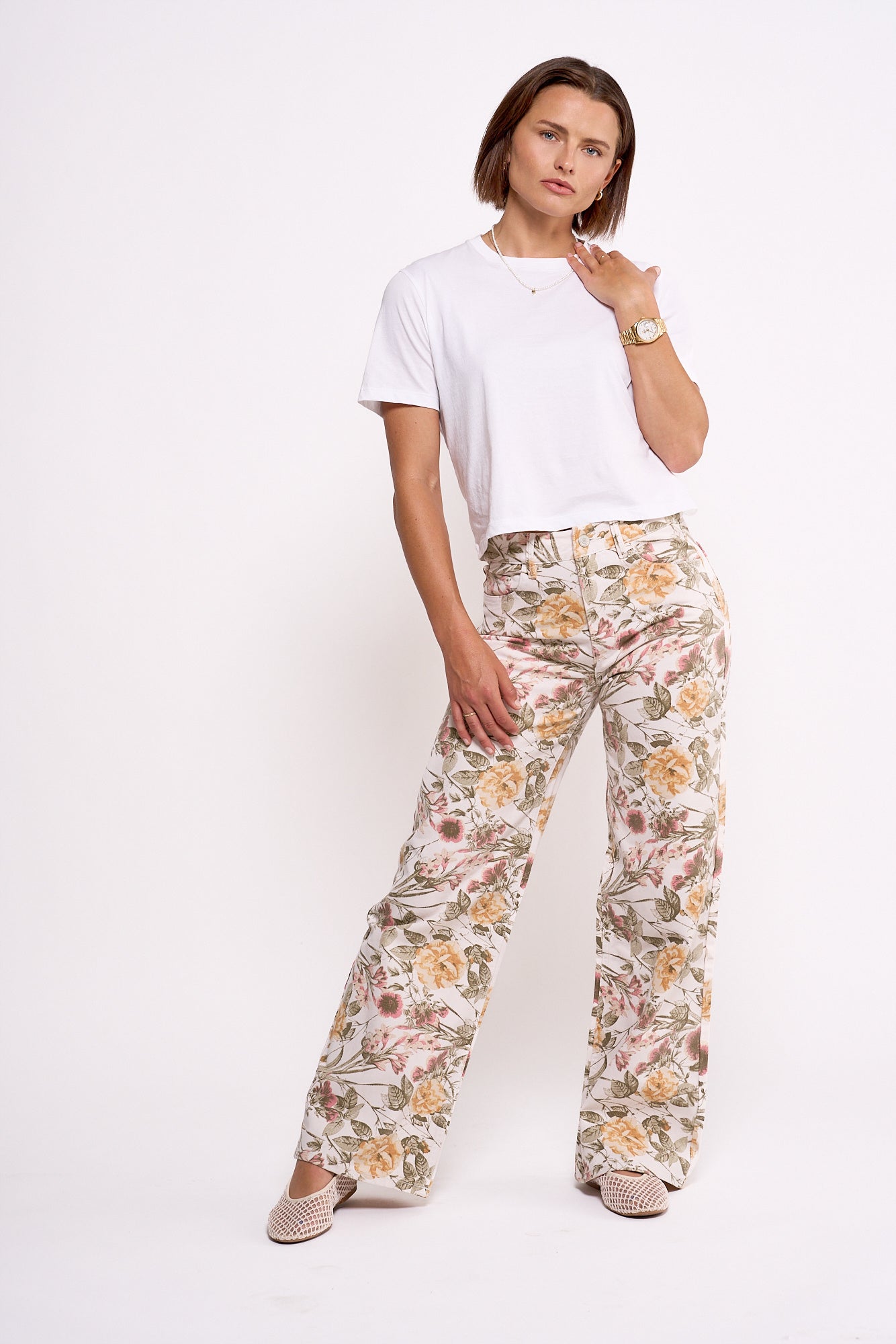 LORETTA RELAXED WIDE LEG IN GARDEN JOY