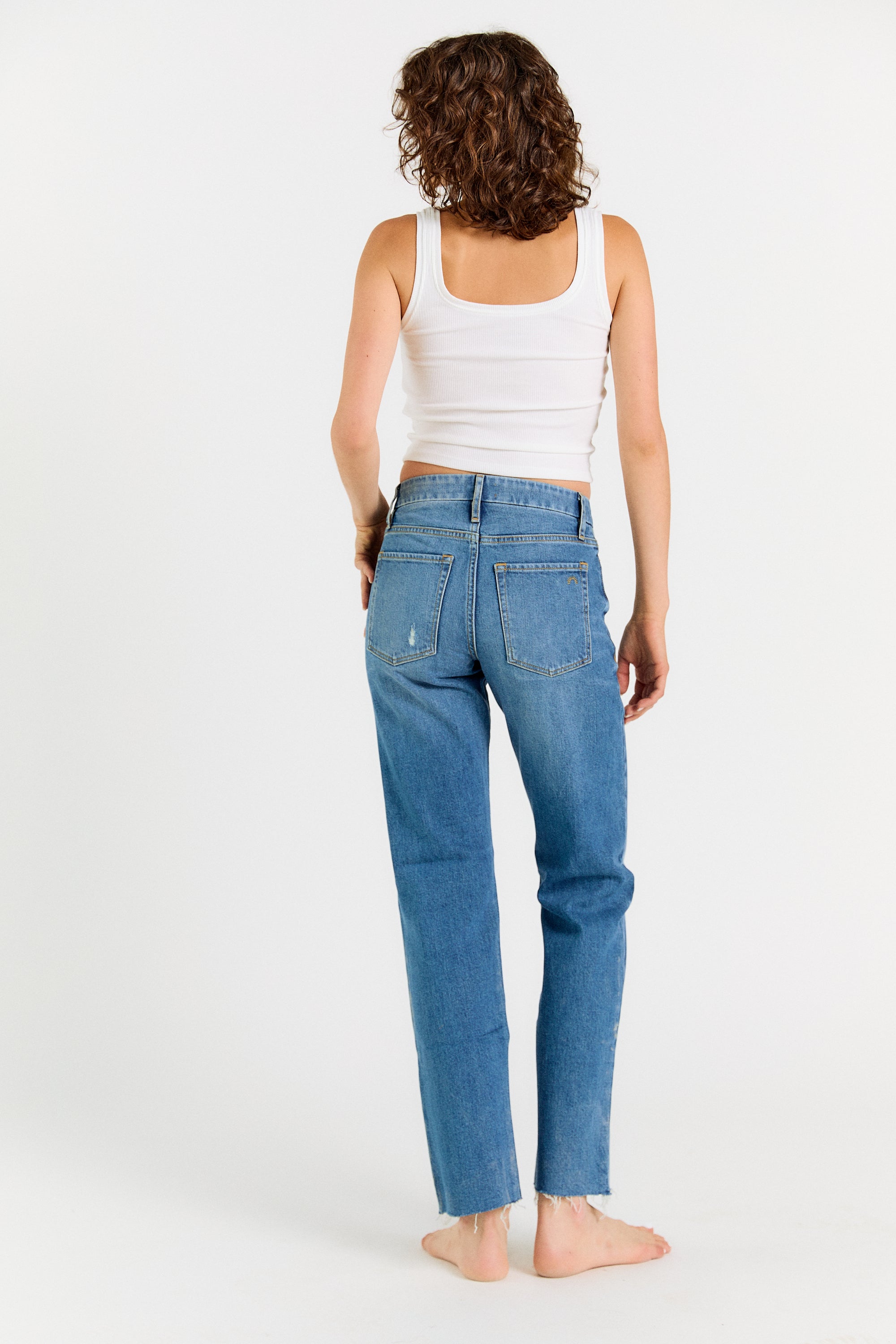 【PORTERNA】Core Gray Blue Straight Jeans AGOLDE Valen mid-rise straight-leg jeans | NET-A-PORTER