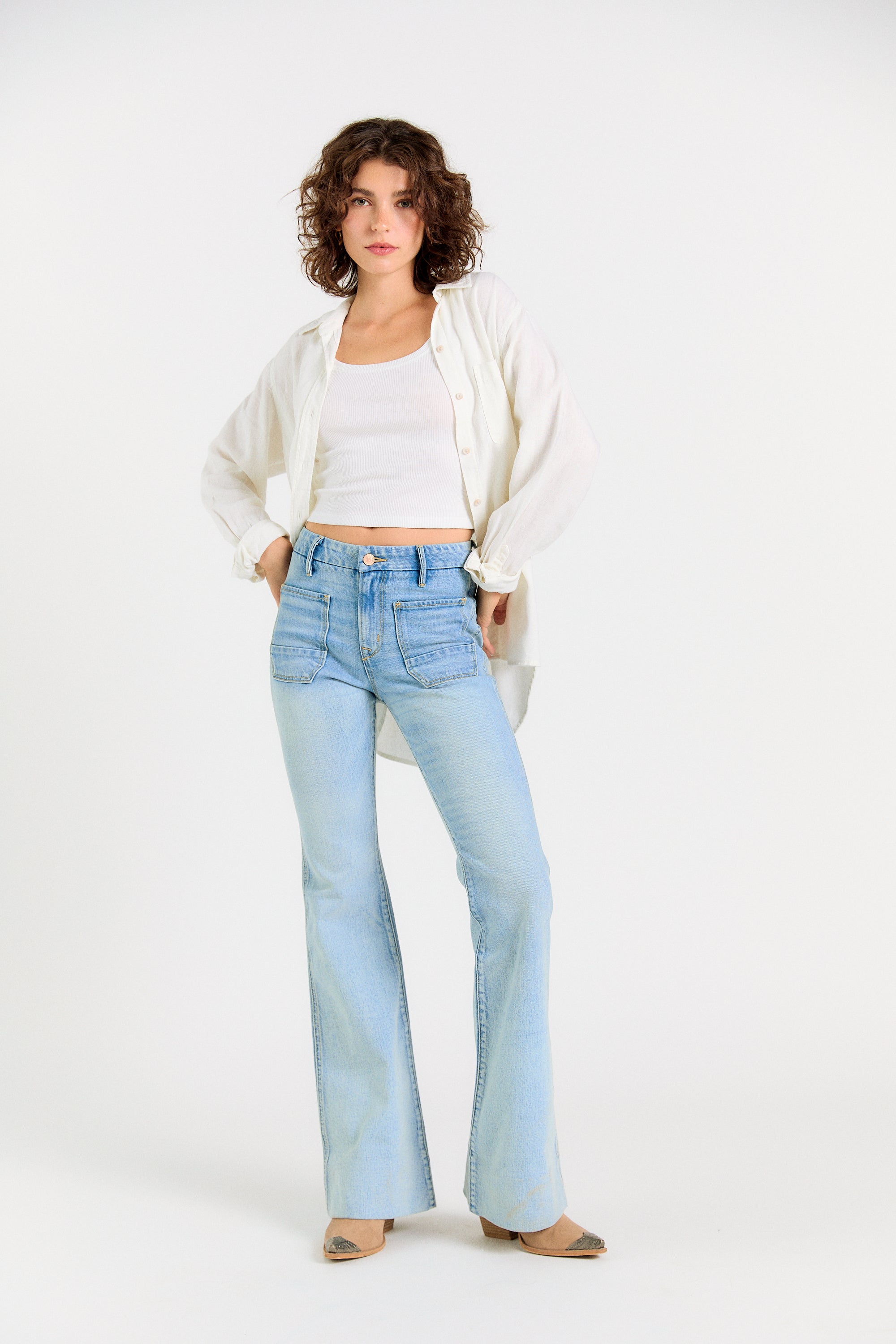The Wanderer Flare - Gracie | High Rise Flare in Gracie Wash