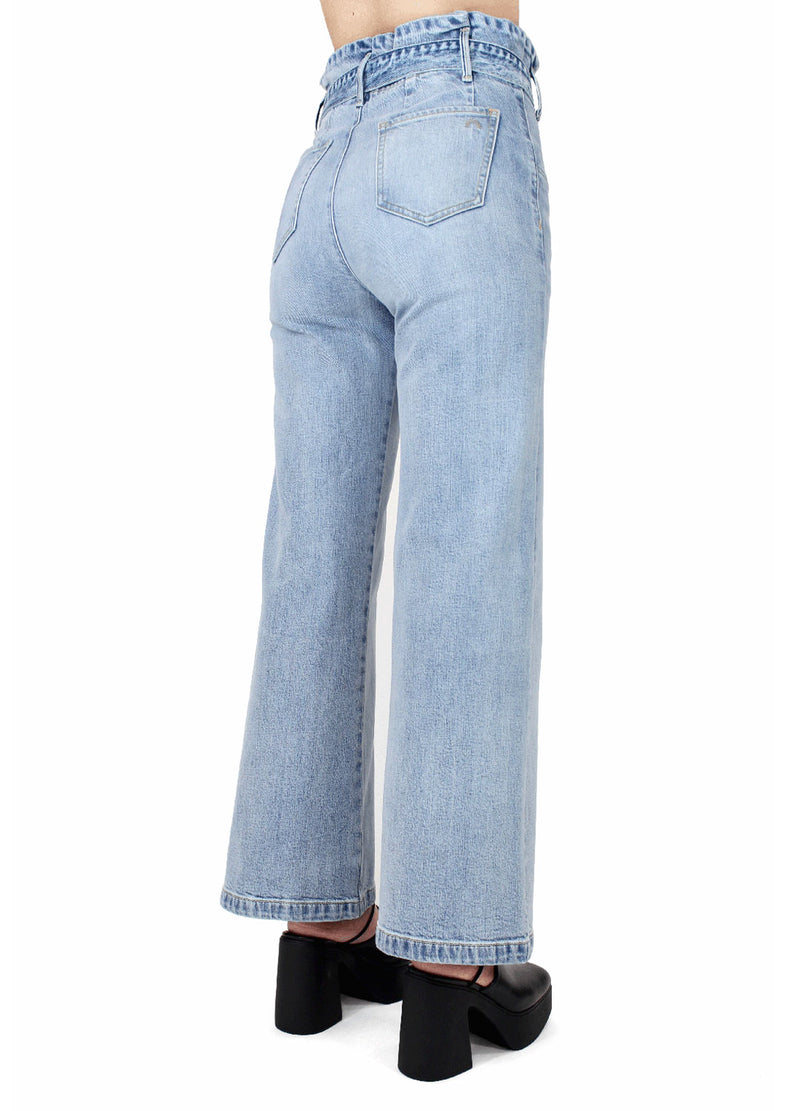 Porter Blue Apparel sustainable denim Penny Paperbag Waist jeans back view