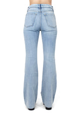 Porter Blue Apparel ethically made denim Wanderer Flare in Gracie jeans - Back View